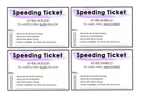 Vorschau - Arbeitsblätter - Speeding Ticket - Deckblatt