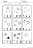 Vorschau - Arbeitsblätter - Mengen bis 10 (bis 3/bis 6) - Mathe im Herbst - Seite 1