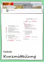 Vorschau - Lehrpläne/Lehrermaterial - Kurzmitteilung im Technik-Unterricht - Deckblatt