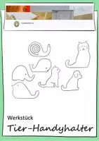 Vorschau - Mal- und Bastelvorlagen - Werkstück: Tier-Handyhalter - Deckblatt