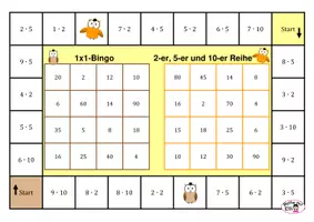 Vorschau - Spiele - 1x1-Bingo-Spiele Eule (verschiedene 1x1-Reihen) - Seite 2