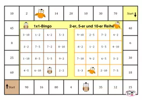 Vorschau - Spiele - 1x1-Bingo-Spiele Eule (verschiedene 1x1-Reihen) - Seite 3