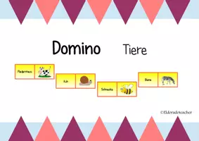 Vorschau - Spiele - Domino "Tiere" (deutsch) - Deckblatt