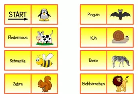 Vorschau - Spiele - Domino "Tiere" (deutsch) - Seite 1