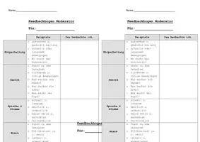 Vorschau - Arbeitsblätter - Feedbackbogen Vortrag/ Moderator - Seite 1