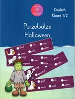 Vorschau - Fördermaterial/Inklusion - Purzelsätze Halloween Sätze schreiben - Deckblatt