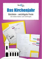 Vorschau - Stationenlernen - Das Kirchenjahr - Büchlein zum Ausfüllen - Deckblatt
