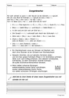 Vorschau - Arbeitsblätter - Ein Lesearbeitsblatt: Zungenbrecher - Deckblatt