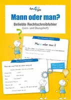 Vorschau - Stationenlernen - Mann oder man - Lern- und Übungsheft - Deckblatt