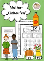 Vorschau - Arbeitsblätter - Mathe Einkaufen, Einkaufsspiel, Addition, Mathe - Deckblatt