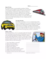 Vorschau - Text - Transporte Lectura: Metro, Taxi, Tren, Avión: Spanische Lesung - Deckblatt