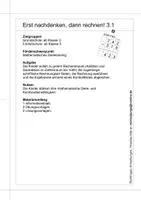 Vorschau - Arbeitsblätter - Erst nachdenken, dann rechnen - schriftliches Grundrechnen für Grund- und Förderschüler (3.1) - Seite 1