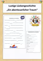 Vorschau - Spiele - Lustige Lückengeschichte "Ein abenteuerlicher Traum" - Deckblatt