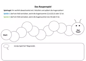 Vorschau - Stundenentwürfe - Stundenentwurf Würfeln Wahrscheinlichkeit Raupenspiel Unterrichtsreihe - Deckblatt