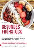 Vorschau - Arbeitsblätter - Gesunde Snacks Lebensmittel Gesunde Ernährung Nährstoffzusammensetzung - Deckblatt