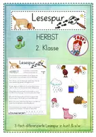 Vorschau - Arbeitsblätter - Mini-Lesespur Herbst (2. Klasse) - Deckblatt
