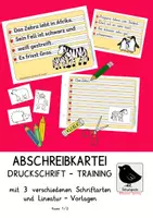 Vorschau - Arbeitsblätter - Abschreibkartei: Druckschrift und Rechtschreibung trainieren - Deckblatt
