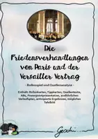 Vorschau - Stundenentwürfe - Die Friedensverhandlungen von Paris und der Versailler Vertrag - Rollenspiel und Quellenanalyse, inkl. Verlaufsplan, PPP, antizipierte Ergebnisse - Deckblatt