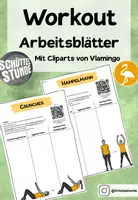 Vorschau - Arbeitsblätter - Workout Arbeitsblätter (mit Cliparts von Vlamingo) - Deckblatt
