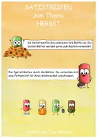 Vorschau - Stationenlernen - Satzstreifen Herbst Frau Minimin - Deckblatt