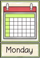 Vorschau - Bildkarten - Days of the week - Picture + Word Cards - Seite 1