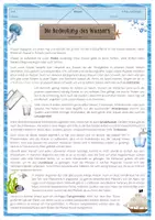 Vorschau - Arbeitsblätter - Arbeitsblatt - Die Bedeutung des Wassers - Deckblatt