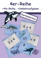 Vorschau - Anderer Materialtyp - 1x1 4er Reihe Karteikarte, + 4 in Reihe, + Umkehraufgaben - Deckblatt