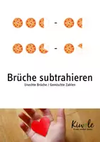 Vorschau - Arbeitsblätter - Bruchrechnung: Unechte Brüche subtrahieren - Deckblatt