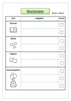 Vorschau - Lehrpläne/Lehrermaterial - Wochenplan-Vorlage (fürs Homeschooling und den Präsenzunterricht) - Seite 2
