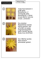 Vorschau - Stationenlernen - Bastelvorlage Sonnenblume 3D - praktische Kopiervorlage - Seite 1