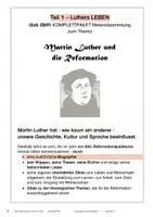 Vorschau - Unterrichtsreihen - Martin Luther und die Reformation - Textbuch BIOGRAPHIE mit Aufgaben und Lösungen - Seite 1
