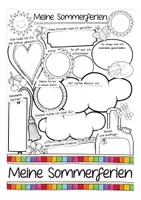 Vorschau - Arbeitsblätter - Meine Sommerferien I Ferienbericht Deutsch Grundschule kreatives Schreiben - Deckblatt