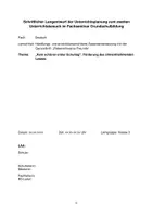 Vorschau - Stundenentwürfe - Langentwurf: Deutsch: Ganzschrift: „Rabenschwarze Freunde“, sinnenntnehmendes Lesen - Deckblatt