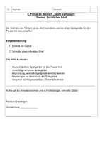 Vorschau - Arbeitsblätter - Bewertungsschema + Aufgabenstellung Sachlicher Brief "Wunsch nach Pausenhofspielen" - Seite 1