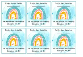 Vorschau - Mal- und Bastelvorlagen - Grußkarten zum ersten Schultag - Seite 1