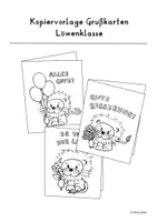 Vorschau - Bildkarten - Grusskarten Klassentier: Löwe - Entschuldigung, Geburtstag, Gute Besserung - Deckblatt