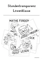 Vorschau - Bildkarten - Stundentransparenz Klassentier: Löwe - Design: DIN A5 - Deckblatt