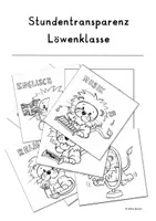 Vorschau - Bildkarten - Stundentransparenz Klassentier: Löwe - Design: quadratisch - Deckblatt