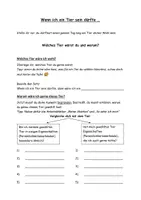 Vorschau - Arbeitsblätter - Wenn ich ein Tier sein dürfte - Deckblatt