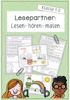 Vorschau - Arbeitsblätter - Partnerlesen: Lesen-hören-malen (Lesen Grundschule Klasse 2) - Deckblatt