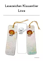 Vorschau - Bildkarten - Lesezeichen Klassentier: Löwe - Deckblatt