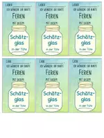 Vorschau - Mal- und Bastelvorlagen - Ferien Geschenk | Feriengruß Schätzglas in der Tüte - Seite 1