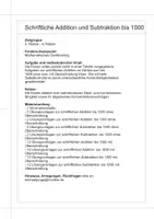 Vorschau - Arbeitsblätter - Schriftliche Addition und Subtraktion bis 1000 - Seite 1