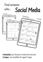 Vorschau - Arbeitsblätter - Find someone who ... Social Media - Arbeitsblatt und Template - Deckblatt