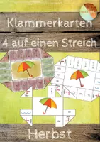 Vorschau - Aufgabenkarten - "4 auf einen Streich“ - Herbst - Klammerkarten - Deckblatt