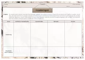 Vorschau - Arbeitsblätter - Gruppenpuzzle - Fossilien - Deckblatt