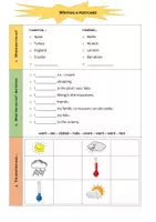 Vorschau - Arbeitsblätter - Postcard: Postkarte schreiben im Simple Past Englisch 6 - Deckblatt