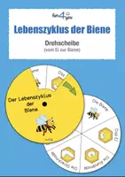 Vorschau - Stationenlernen - Lebenszyklus der Biene - Drehscheibe - Deckblatt