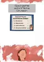 Vorschau - Fördermaterial/Inklusion - Hilfe I Spickzettel schriftliche Division - Deckblatt