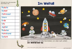 Vorschau - Arbeitsblätter - Lese-Suchbild Lesespur Weltall - Seite 2